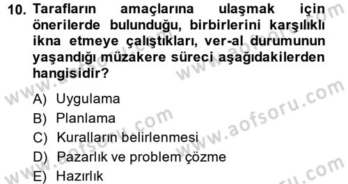 Çatışma ve Stres Yönetimi 1 Dersi 2014 - 2015 Yılı Tek Ders Sınav Soruları 10. Soru