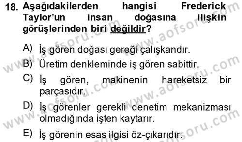 Çatışma ve Stres Yönetimi 1 Dersi 2014 - 2015 Yılı Tek Ders Sınav Soruları 18. Soru