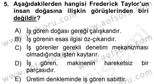 Çatışma ve Stres Yönetimi 1 Dersi 2015 - 2016 Yılı Tek Ders Sınav Soruları 5. Soru