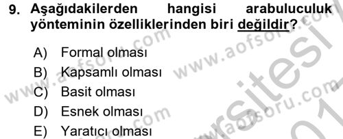 Çatışma ve Stres Yönetimi 1 Dersi 2016 - 2017 Yılı 3 Ders Sınav Soruları 9. Soru
