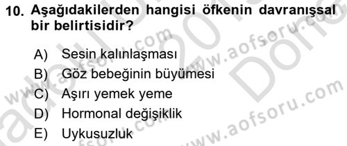 Çatışma ve Stres Yönetimi 1 Dersi 2019 - 2020 Yılı (Final) Dönem Sonu Sınav Soruları 10. Soru