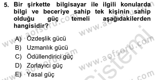Çatışma ve Stres Yönetimi 1 Dersi 2021 - 2022 Yılı (Final) Dönem Sonu Sınav Soruları 5. Soru