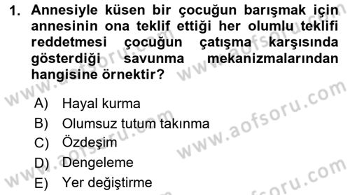 Çatışma ve Stres Yönetimi 1 Dersi 2022 - 2023 Yılı (Vize) Ara Sınav Soruları 1. Soru