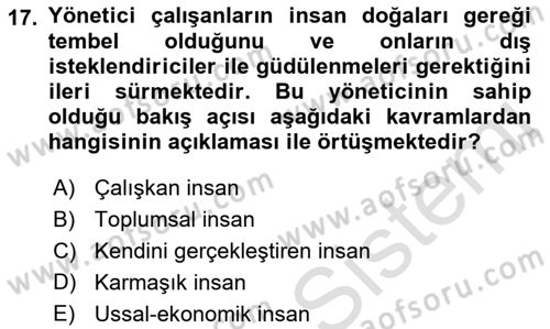 Çatışma ve Stres Yönetimi 1 Dersi 2023 - 2024 Yılı (Final) Dönem Sonu Sınav Soruları 17. Soru