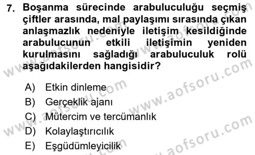 Çatışma ve Stres Yönetimi 1 Dersi 2023 - 2024 Yılı (Final) Dönem Sonu Sınav Soruları 7. Soru