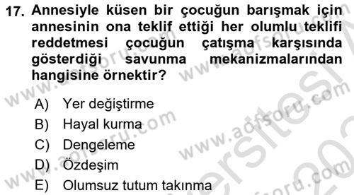 Çatışma ve Stres Yönetimi 1 Dersi 2023 - 2024 Yılı Yaz Okulu Sınav Soruları 17. Soru