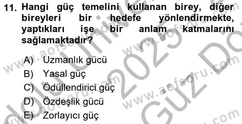 Çatışma ve Stres Yönetimi 1 Dersi 2025 - 2026 Yılı (Vize) Ara Sınav Soruları 11. Soru