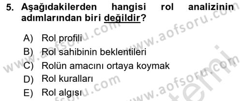 Çatışma ve Stres Yönetimi 1 Dersi 2025 - 2026 Yılı Yaz Okulu Sınav Soruları 5. Soru