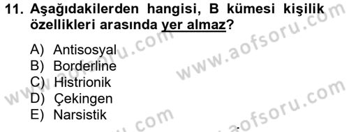 Çatışma ve Stres Yönetimi 2 Dersi 2012 - 2013 Yılı (Final) Dönem Sonu Sınav Soruları 11. Soru