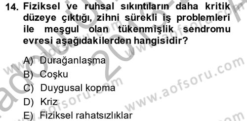 Çatışma ve Stres Yönetimi 2 Dersi 2013 - 2014 Yılı (Vize) Ara Sınav Soruları 14. Soru