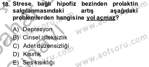 Çatışma ve Stres Yönetimi 2 Dersi 2013 - 2014 Yılı (Vize) Ara Sınav Soruları 18. Soru