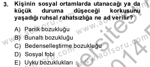 Çatışma ve Stres Yönetimi 2 Dersi 2013 - 2014 Yılı (Vize) Ara Sınav Soruları 3. Soru