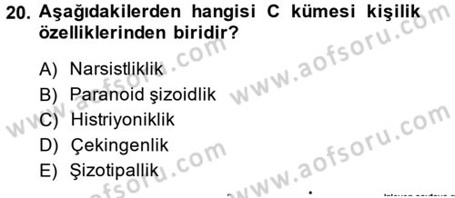 Çatışma ve Stres Yönetimi 2 Dersi 2013 - 2014 Yılı Tek Ders Sınav Soruları 20. Soru