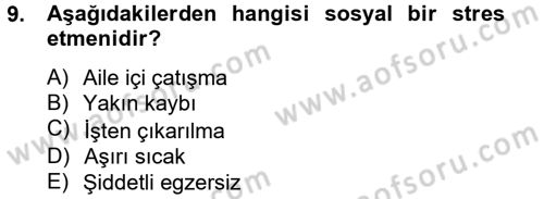 Çatışma ve Stres Yönetimi 2 Dersi 2013 - 2014 Yılı Tek Ders Sınav Soruları 9. Soru