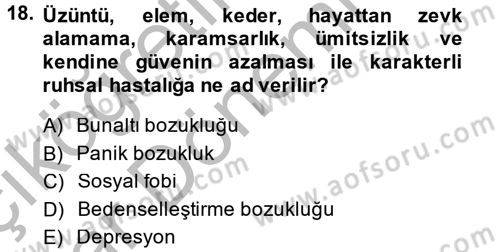 Çatışma ve Stres Yönetimi 2 Dersi 2014 - 2015 Yılı (Vize) Ara Sınav Soruları 18. Soru
