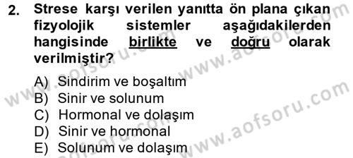Çatışma ve Stres Yönetimi 2 Dersi 2014 - 2015 Yılı (Vize) Ara Sınav Soruları 2. Soru