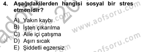 Çatışma ve Stres Yönetimi 2 Dersi 2014 - 2015 Yılı (Vize) Ara Sınav Soruları 4. Soru