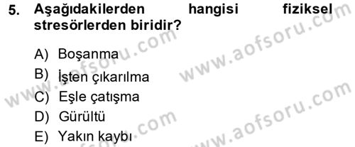 Çatışma ve Stres Yönetimi 2 Dersi 2014 - 2015 Yılı (Vize) Ara Sınav Soruları 5. Soru