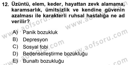 Çatışma ve Stres Yönetimi 2 Dersi 2015 - 2016 Yılı (Vize) Ara Sınav Soruları 12. Soru
