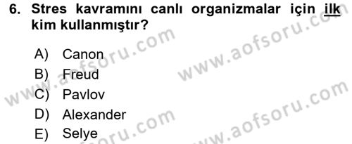 Çatışma ve Stres Yönetimi 2 Dersi 2015 - 2016 Yılı (Vize) Ara Sınav Soruları 6. Soru
