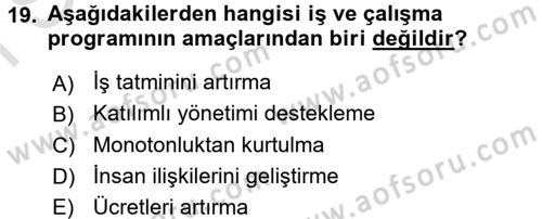 Çatışma ve Stres Yönetimi 2 Dersi 2015 - 2016 Yılı (Final) Dönem Sonu Sınav Soruları 19. Soru