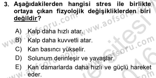 Çatışma ve Stres Yönetimi 2 Dersi 2015 - 2016 Yılı (Final) Dönem Sonu Sınav Soruları 3. Soru