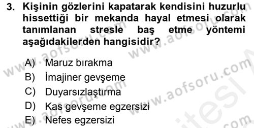 Çatışma ve Stres Yönetimi 2 Dersi 2015 - 2016 Yılı Tek Ders Sınavı 3. Soru