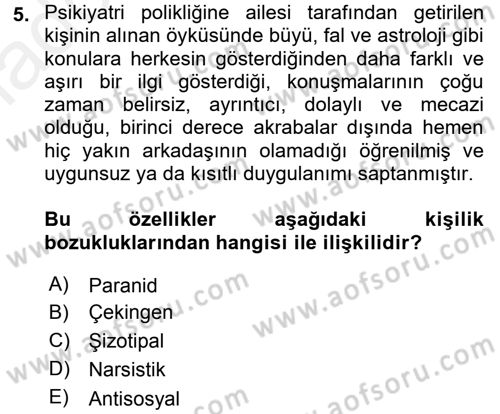 Çatışma ve Stres Yönetimi 2 Dersi 2015 - 2016 Yılı Tek Ders Sınavı 5. Soru