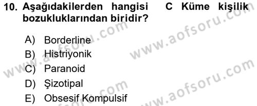 Çatışma ve Stres Yönetimi 2 Dersi 2016 - 2017 Yılı (Final) Dönem Sonu Sınavı 10. Soru