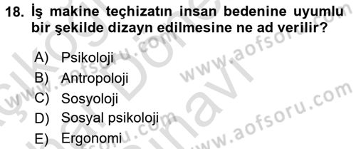 Çatışma ve Stres Yönetimi 2 Dersi 2016 - 2017 Yılı (Final) Dönem Sonu Sınavı 18. Soru