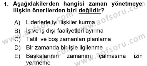 Çatışma ve Stres Yönetimi 2 Dersi 2017 - 2018 Yılı 3 Ders Sınav Soruları 1. Soru