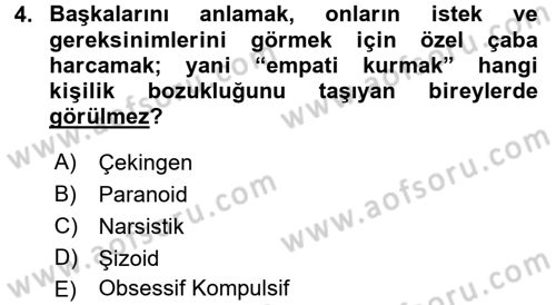 Çatışma ve Stres Yönetimi 2 Dersi 2017 - 2018 Yılı 3 Ders Sınav Soruları 4. Soru