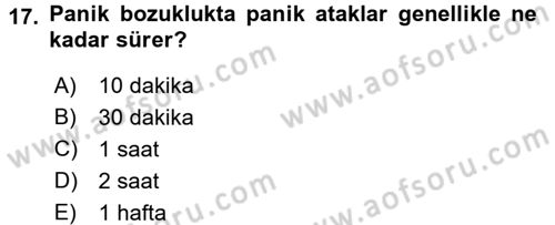 Çatışma ve Stres Yönetimi 2 Dersi 2017 - 2018 Yılı (Vize) Ara Sınav Soruları 17. Soru