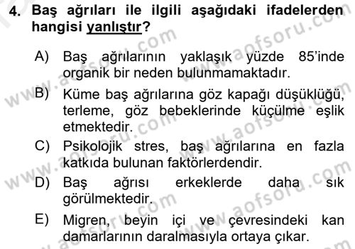 Çatışma ve Stres Yönetimi 2 Dersi 2018 - 2019 Yılı (Final) Dönem Sonu Sınav Soruları 4. Soru