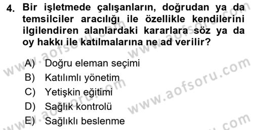 Çatışma ve Stres Yönetimi 2 Dersi 2018 - 2019 Yılı Yaz Okulu Sınav Soruları 4. Soru