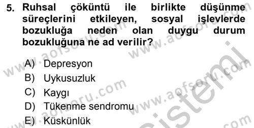 Çatışma ve Stres Yönetimi 2 Dersi 2018 - 2019 Yılı Yaz Okulu Sınav Soruları 5. Soru