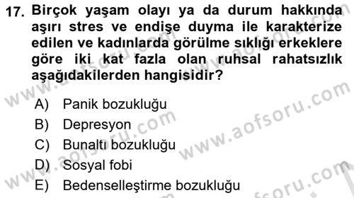 Çatışma ve Stres Yönetimi 2 Dersi 2021 - 2022 Yılı (Vize) Ara Sınav Soruları 17. Soru