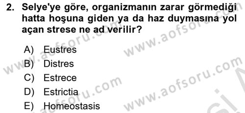 Çatışma ve Stres Yönetimi 2 Dersi 2021 - 2022 Yılı (Vize) Ara Sınav Soruları 2. Soru
