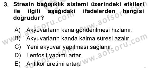 Çatışma ve Stres Yönetimi 2 Dersi 2021 - 2022 Yılı (Final) Dönem Sonu Sınav Soruları 3. Soru