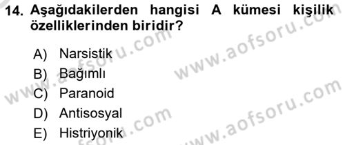 Çatışma ve Stres Yönetimi 2 Dersi 2021 - 2022 Yılı Yaz Okulu Sınav Soruları 14. Soru