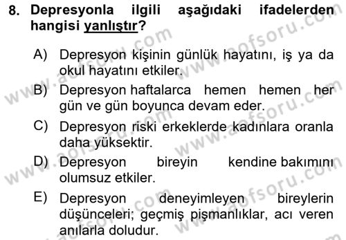 Çatışma ve Stres Yönetimi 2 Dersi 2021 - 2022 Yılı Yaz Okulu Sınav Soruları 8. Soru