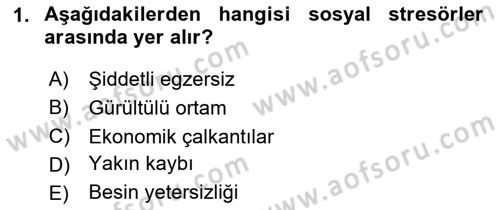 Çatışma ve Stres Yönetimi 2 Dersi 2023 - 2024 Yılı (Vize) Ara Sınav Soruları 1. Soru