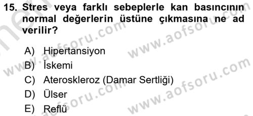 Çatışma ve Stres Yönetimi 2 Dersi 2023 - 2024 Yılı (Vize) Ara Sınav Soruları 15. Soru