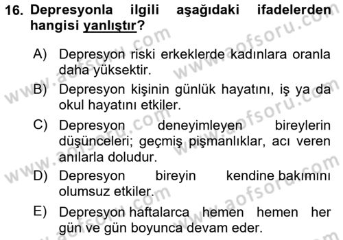Çatışma ve Stres Yönetimi 2 Dersi 2023 - 2024 Yılı (Vize) Ara Sınav Soruları 16. Soru
