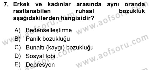 Çatışma ve Stres Yönetimi 2 Dersi 2023 - 2024 Yılı Yaz Okulu Sınav Soruları 7. Soru
