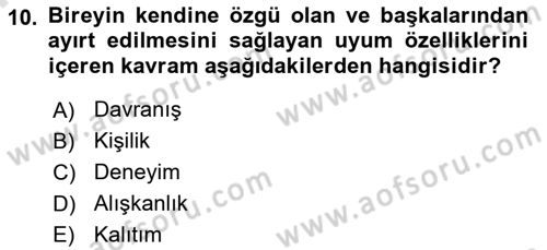 Çatışma ve Stres Yönetimi 2 Dersi 2024 - 2025 Yılı (Final) Dönem Sonu Sınav Soruları 10. Soru