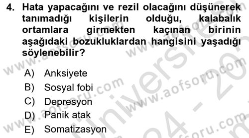 Çatışma ve Stres Yönetimi 2 Dersi 2024 - 2025 Yılı (Final) Dönem Sonu Sınav Soruları 4. Soru