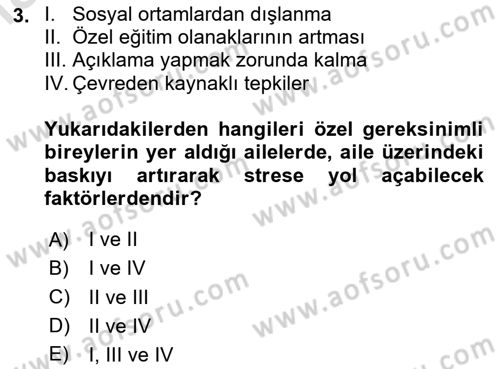 Çatışma ve Stres Yönetimi 2 Dersi 2024 - 2025 Yılı Yaz Okulu Sınav Soruları 3. Soru