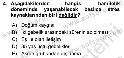 Çatışma ve Stres Yönetimi 2 Dersi 2024 - 2025 Yılı Yaz Okulu Sınav Soruları 4. Soru