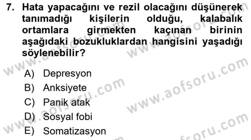 Çatışma ve Stres Yönetimi 2 Dersi 2024 - 2025 Yılı Yaz Okulu Sınav Soruları 7. Soru